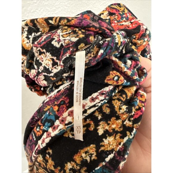 Free People Dress Womens XS Small  All Dolled Up Mini Paisley Bohemian Black - Picture 5 of 5